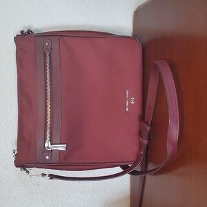 Michael Kors Maroon Cross Body Messenger Bag
